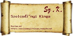 Szolcsányi Kinga névjegykártya