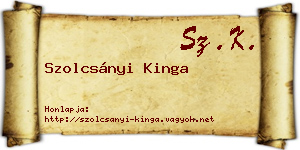 Szolcsányi Kinga névjegykártya