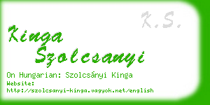 kinga szolcsanyi business card