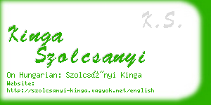 kinga szolcsanyi business card